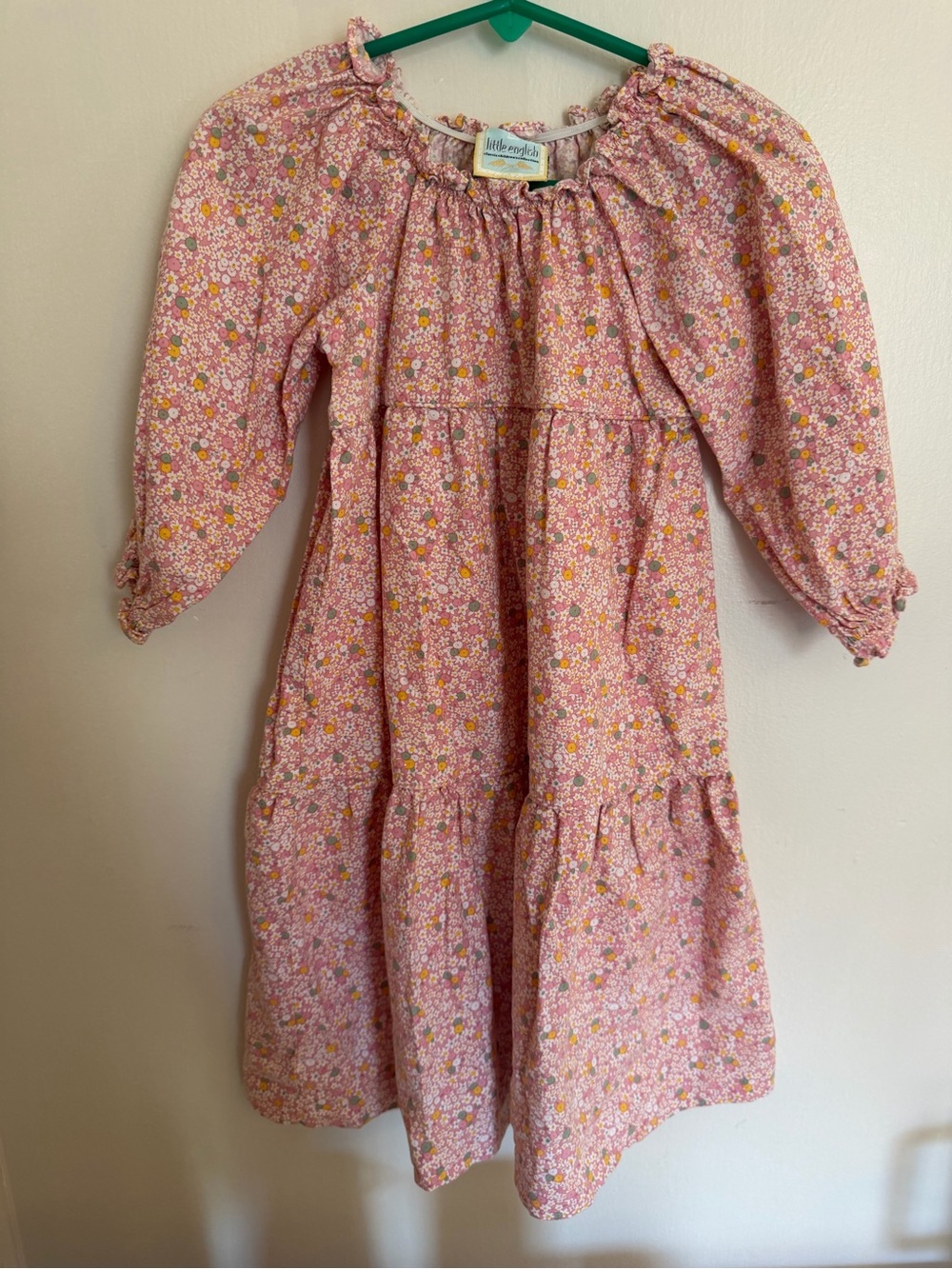 Little English Pink Floral Tiered Girls' Dress 4T